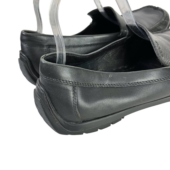 ECCO Black Slip On Drivers Driving Loafers Genuine Leather Slip On Shoes sz 41 - Picture 5 of 16